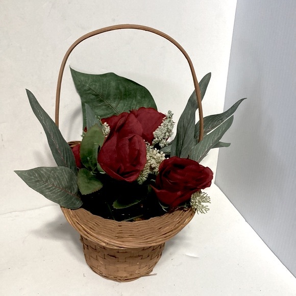 PRINCESS Farmhouse Wicker Woven Basket Flower Plant Pot Centerpiece Tan Beige - Picture 5 of 6